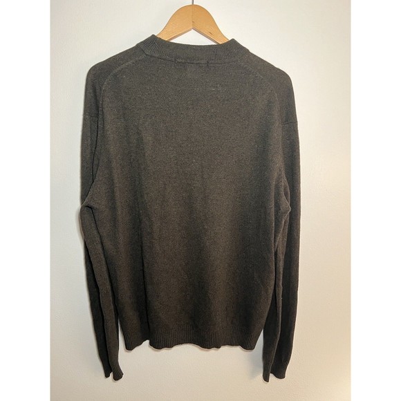 Perry Ellis Silk Wool Mock Neck Sweater Shirt Pullover Top Green Mens Large - Picture 10 of 13